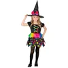Image de Déguisement - WIDMANN - Sorcière Fashion Color - Noir - Robe et Chapeau - Enfant 5 ans et plus