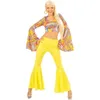 Image de Costume Disco - WIDMANN - Jaune Années 70 - Haut et pantalon - Femme - Multicolor