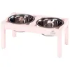 Image de Ferplast DESCO WOOD Porte-gamelles en bois avec gamelles en acier inoxydable pour chiens et chats. Trois tailles. 03 - 36 x 18.2 x h