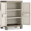 Image de Armoire basse en résine - KIS - Excellence 9709 - Gris - 2 tablettes réglables et 2 bacs porte-outils