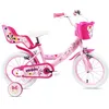 Image de Vélo Enfant - 14 Pouces - 4 à 5 ans - Minnie Mouse - Roulettes stabilisatrices - Panier - Rose