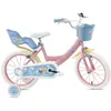 Image de Vélo Enfant - 16 Pouces - 5 à 7 ans - Disney Stitch - Roulettes stabilisatrices - Panier - Rose