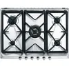 Image de Cuisinière à gaz Smeg SRV576GH5 - Acier inoxydable - 5 brûleurs - Allumage électronique