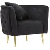 Image de Fauteuil en Velours Bucarest 76cm Noir