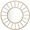 Image de Miroir mural rond linéaire en métal doré Ø 81x65 cm