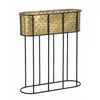 Image de Jardinière en métal doré avec base noire cm 60x20x70