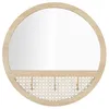 Image de Miroir mural rond en bois brun Ø 50x5 cm
