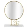 Image de Miroir d’appui en métal doré et marbre blanc 30x9x395 cm
