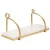 Image de Étagère murale étagère glam en métal doré et marbre blanc Marble