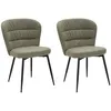 Image de Lot de 2 Chaises en Tissu Losanna 85cm Vert