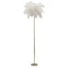 Image de Lampadaire Imitation Plume Palm 160cm Or & Blanc