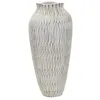 Image de Vase en résine blanche avec lignes géométriques Ø 23x50 cm