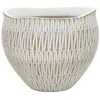 Image de Cachepot en résine blanc avec des lignes géométriques Ø 26x205 cm