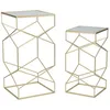 Image de Lot de 2 Tables dAppoint Design Glassy 100cm Or