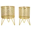 Image de Lot de 2 porte-vases en métal doré Ø cm 16x20-13x20