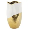Image de Vase en céramique doré et blanc Ø 20x35 cm