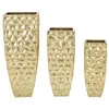Image de Lot de 3 pots de fleurs en métal doré cm 38x38x94-305x305x76-23x23x63