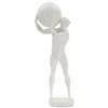 Image de Statuette homme en résine blanche 18x125x50 cm