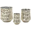 Image de Set de 3 vases en métal argenté