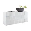 Image de Buffet 3 portes 181 cm - Blanc laqué brillant - Style contemporain - MILANO