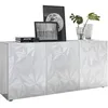 Image de Buffet - Blanc laqué brillant - 3 Portes - PARIGI - L 181 x P 42 x H 84 cm