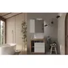 Image de Meuble simple vasque salle de bain L78cm - Coloris chêne clair et laqué blanc - HAMBOURG