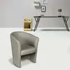 Image de Dmora - Fauteuil Abrera 64x63h76 cm Gris Panneau effet bois Similcuir et Mousse de polyuréthane