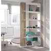 Image de Dmora - Bibliothèque Columbia 90x25h180 cm Blanc Chêne Panneau effet bois