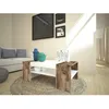 Image de Dmora Table basse Made in Italy Table de salon 110x60h40 cm couleur blanc brillant et érable