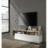 Image de Dmora Meuble TV de salon cm 184x42h58 couleur blanc brillant et poire