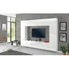 Image de Dmora - Meuble haut Amel 260x30xh180 cm Blanc brillant Panneau effet bois