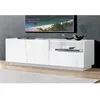 Image de Dmora - Meuble TV Dlandon Buffet bas de salon avec 2 portes base meuble TV 100% Made in Italy 150x43h46 cm Blanc brillant