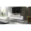 Image de Dmora - Meuble TV Dmirand Buffet bas de salon base meuble TV 100% Made in Italy 200x45h52 cm Blanc brillant et Ciment