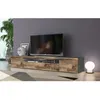 Image de Dmora - Meuble TV Salvatore Buffet bas de salon avec 3 portes base meuble TV 100% Made in Italy 200x40h37 cm Ardoise et Érable