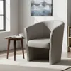 Image de Dmora - Fauteuil Ago 64x63xh76 cm gris Panneau effet bois Similcuir et Mousse de polyuréthane