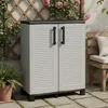 Image de Armoire Extérieure Anthony Dmora en Plastique Gris Clair 68x37x90h cm