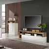 Image de Meuble TV Arkangel Dmora Bois Mélaminé Blanc Brillant 42x184x58h cm
