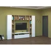 Image de Dmora - Meuble haut Austis 270x35xh210 cm Blanc brillant Chêne Panneau effet bois