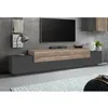 Image de Dmora Meuble TV Nico Buffet bas de salon meuble TV 100% Made in Italy 240x45h52 cm Anthracite et Érable
