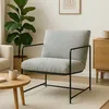 Image de Dmora - Fauteuil Appare 61x67xh75 cm gris Métal et Tissu