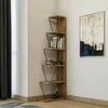 Image de Dmora - Bibliothèque Erminia 50x22xh150 cm chêne noir Panneau effet bois et Métal