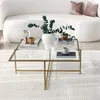 Image de Table basse Mascate Dmora en métal doré 85x85x35h cm