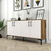 Image de Buffet Soraya 160 x 35 x h78 cm noyer blanc