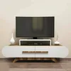 Image de Meuble TV Dkastano - Dmora - Mélamine - Noyer Blanc 145x42h49.8 cm