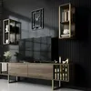 Image de Meuble TV Dliveran - Dmora - Mélamine - Noyer Noir 180x37h48 cm