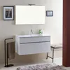 Image de MEUBLE DE SALLE DE BAIN SUSPENDU 100 CM AVEC TIROIR BLANC EFFECT BOIS SOLE