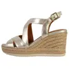 Image de Sandales Compensées Femme - GEOX Ponza - Cuir Or - Talon 5cm - Bride