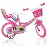 Image de SCH PRINCESS 12 vélo pour enfants convient aux enfants de 3 à 5 ans de 85 à 105 cm panier trompette et porte-enfant rose