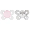 Image de -Chicco Physio Comfort 2 Sucettes Silicone 0-6 Mois (Modèle : Plumetis Roses et Chien Marron)