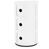 Image de Meuble de rangement Componibili - KARTELL - Recycled Blanc Mat - 3 Tiroirs coulissants